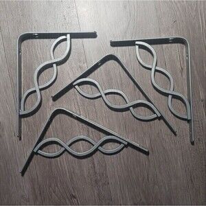 Rubbermaid Satin Nickel Celtic Scroll Decorative Shelf Brackets, Set of 4